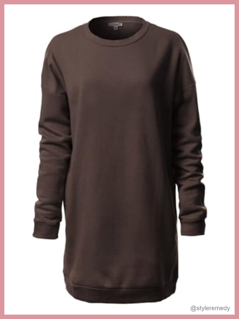 Women's Oversized Fleece Crewneck Sweatshirt With Pockets